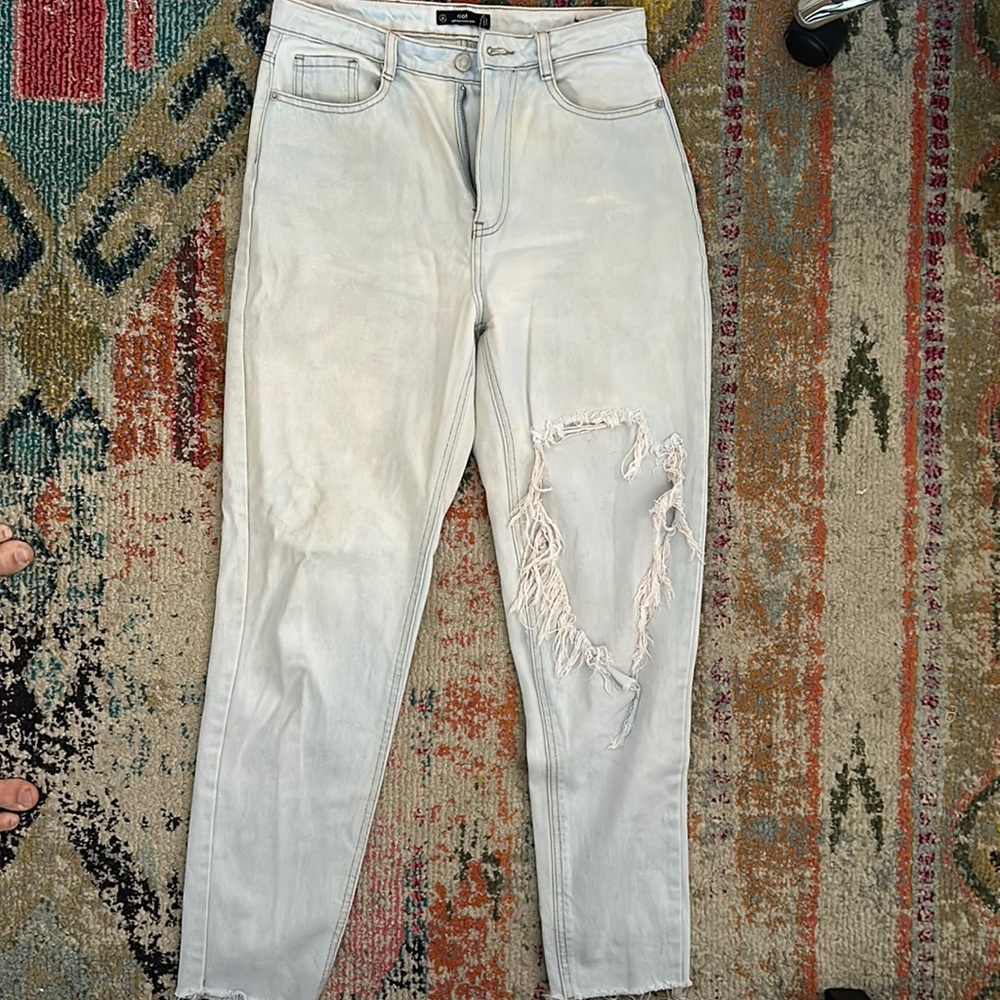 Missguided distressed high rise jeans